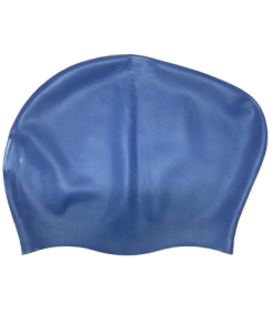 Plain Navy Silicone Swim Cap Xtra Volume