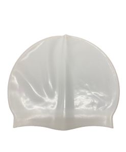 Plain White Silicone Swim Cap