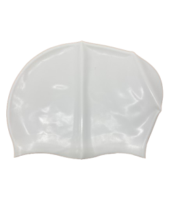 Plain White Silicone Swim Cap Extra Volume