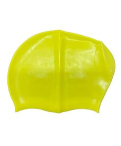 Plain Yellow Silicone Swim Cap Extra Volume
