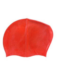 Plain Red Silicone Swim Cap Extra Volume